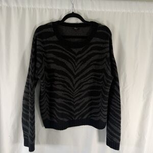 Rails Wool Cashmere Blend Sweater Women's Small Grey Black Striped Pullover